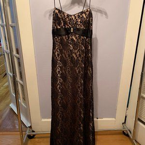 Black and Gold Floor-Length Gown in Size 13/14